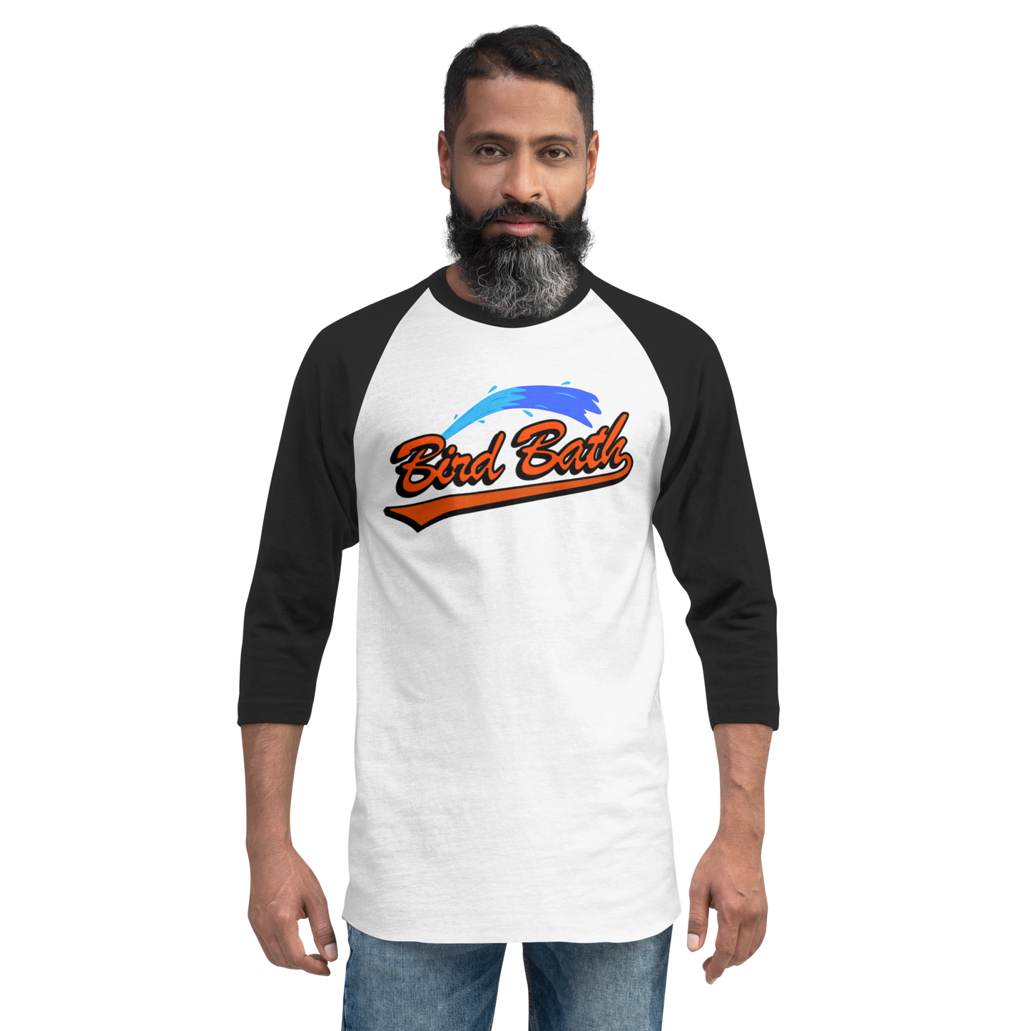 Bird Bath Water Splash Baseball T-shirt - Unisex
