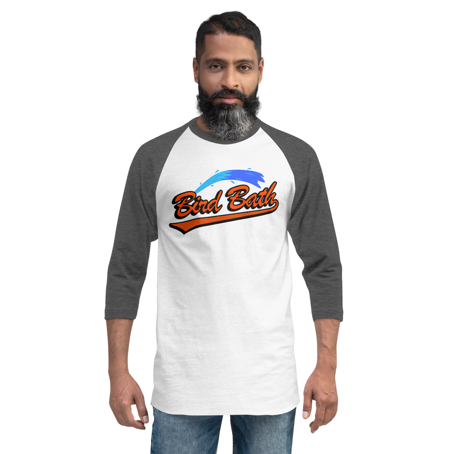 Bird Bath Water Splash Baseball T-shirt - Unisex