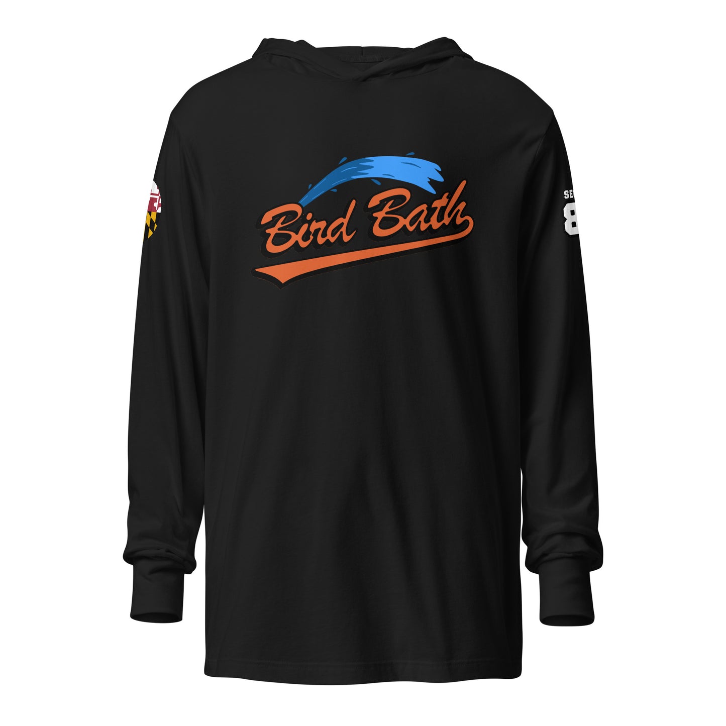 Hooded long-sleeve tee w/ Flamingo back
