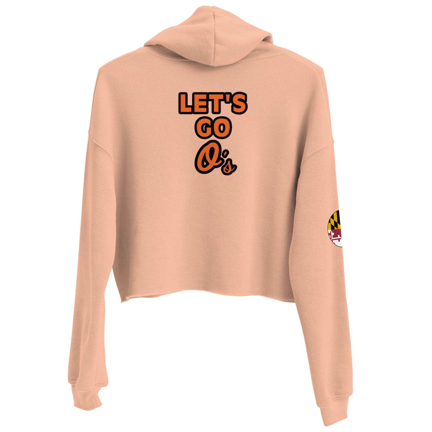Bird Bath Crop Hoodie, w/ MD Flag Patch and Back Motto