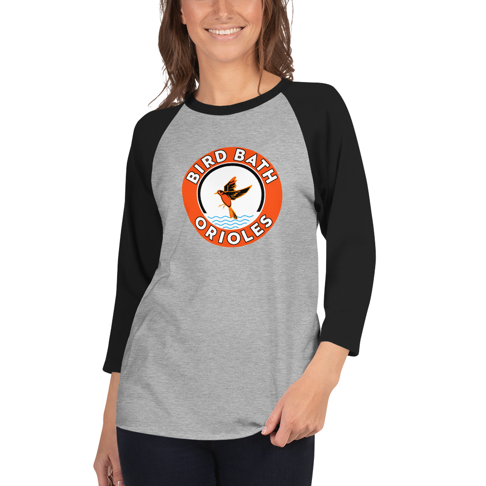 Bird Bath Circle Logo, Baseball T-Shirt - Unisex