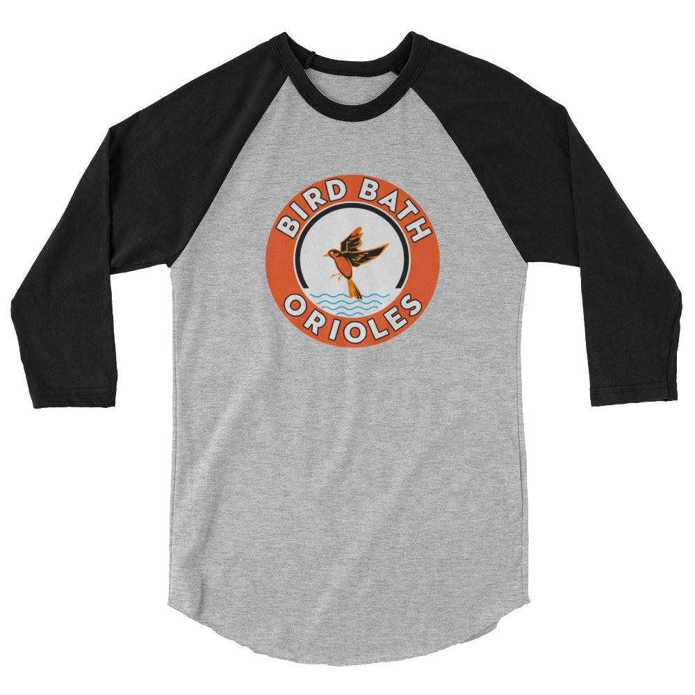 Bird Bath Circle Logo, Baseball T-Shirt - Unisex