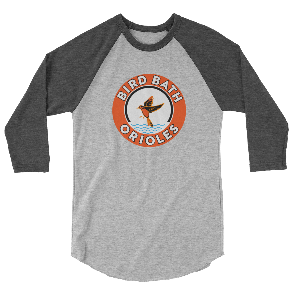 Bird Bath Circle Logo, Baseball T-Shirt - Unisex