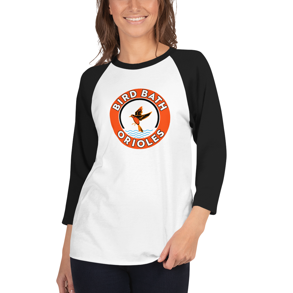 Bird Bath Circle Logo, Baseball T-Shirt - Unisex