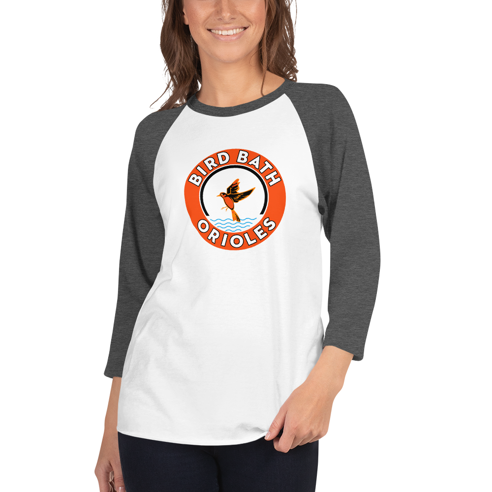 Bird Bath Circle Logo, Baseball T-Shirt - Unisex