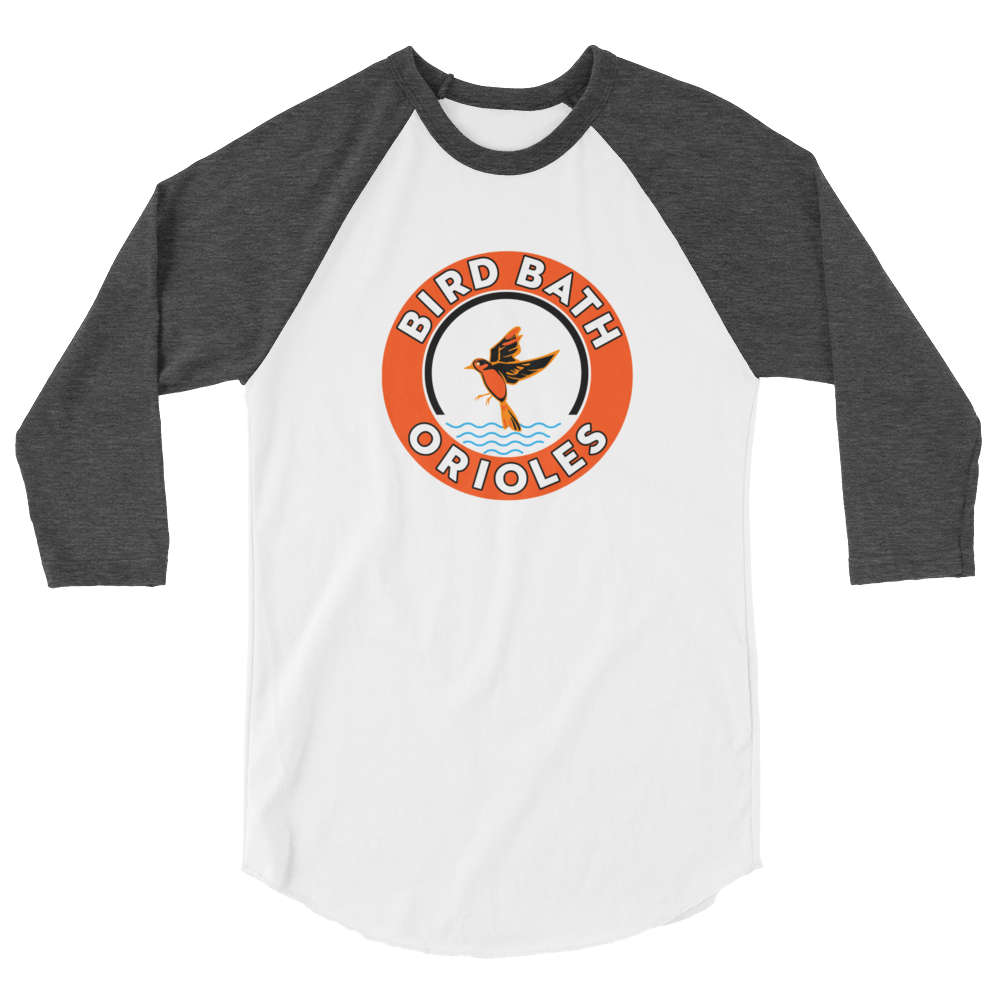 Bird Bath Circle Logo, Baseball T-Shirt - Unisex