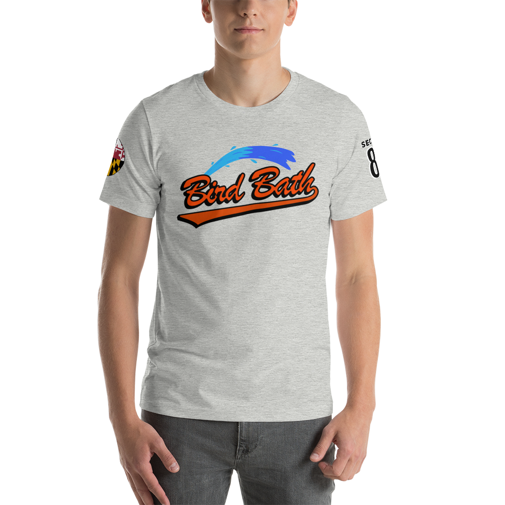 Bird Bath Water Splash T-Shirt, w/ MD Flag Patch and Section 86 - Unisex