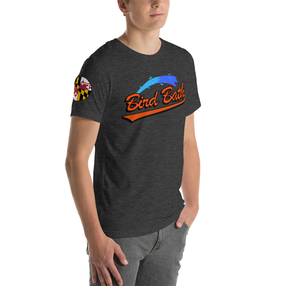 Bird Bath Water Splash T-Shirt, w/ MD Flag Patch and Section 86 - Unisex