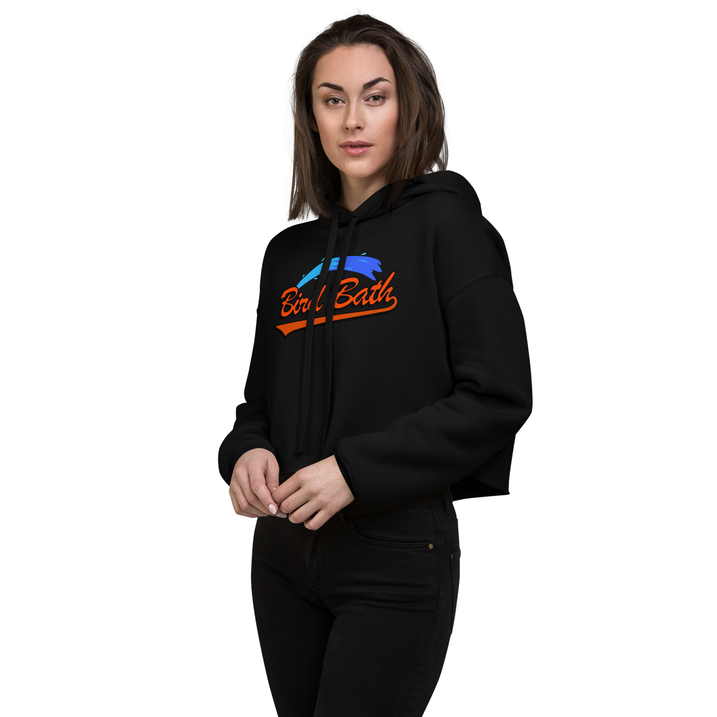 Bird Bath Water Spray Crop Hoodie